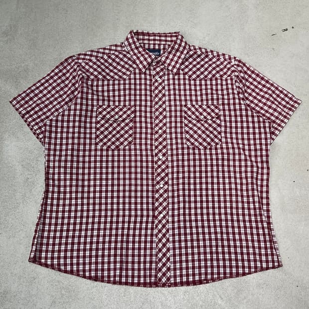 랭글러 웨스턴 체크하프셔츠 s10596