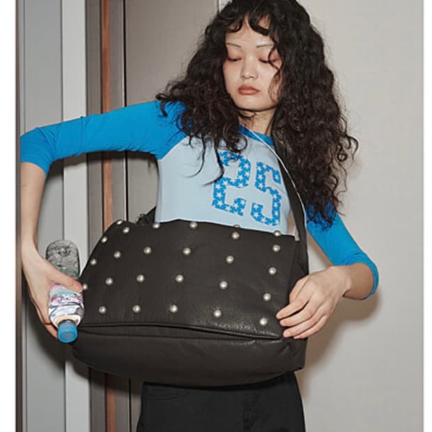 플리즈프로젝트 스터드 백 다크브라운 새상품