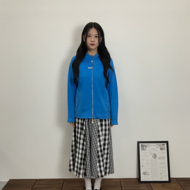 VM Sky Blue Cotton Zip Hoodie