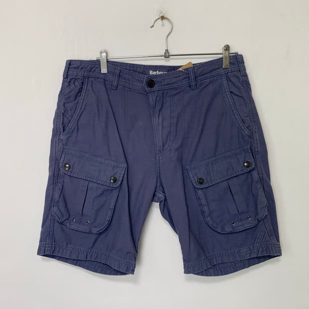 바버 Barbour 코튼 카고 팬츠 반바지 네이비 빈티지남성 33-34치