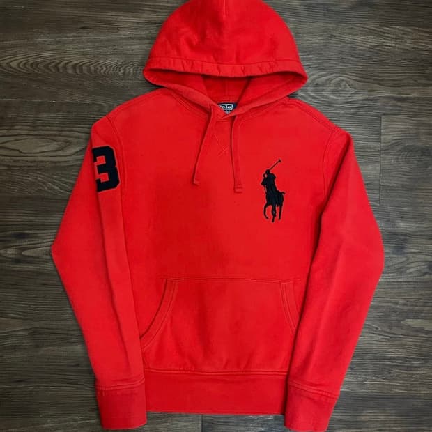 폴로 랄프로렌 빅포니 후드티 레드 