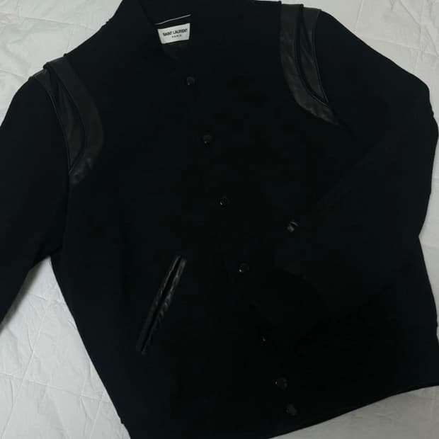 생로랑 테디자켓 블랙