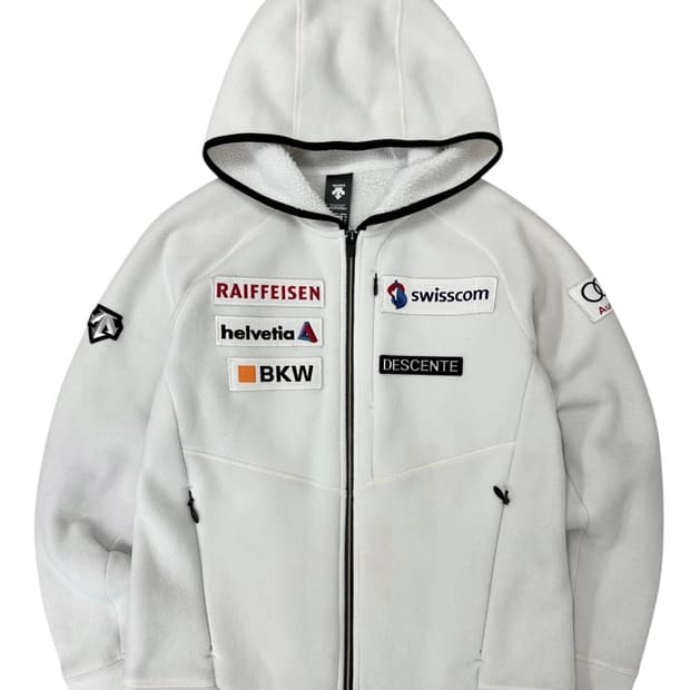 데상트 아우디 기모 후드집업 화이트 (M)