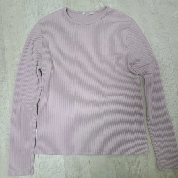 분홍색 골지 면 티