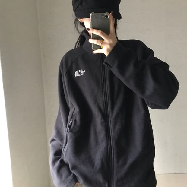 노페 블랙 오버핏 후리스