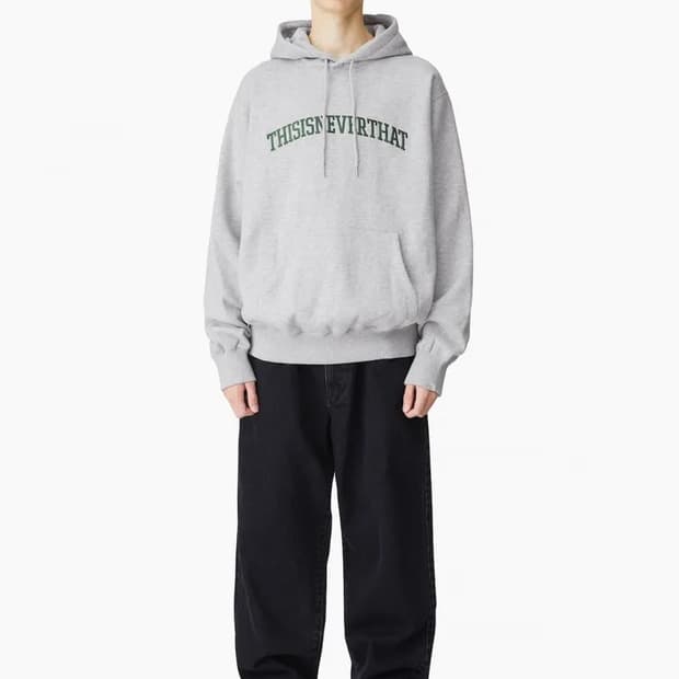 디스이즈네버댓 Arch-Logo Hoodie Heather Grey