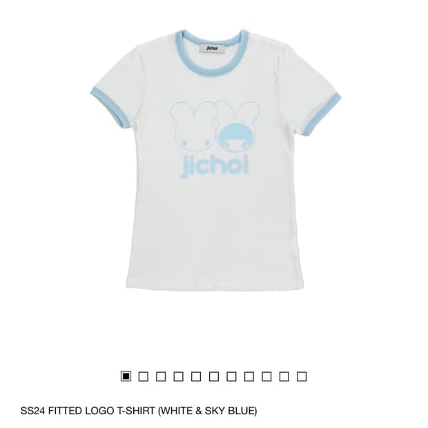 지초이 피티드 로고 티셔츠 (화이트스카이블루) 2
