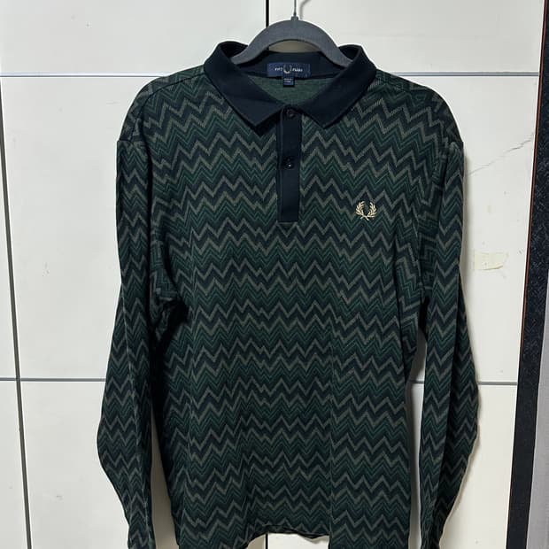 프레드페리 긴팔 니트 롱슬리브 카라티 L