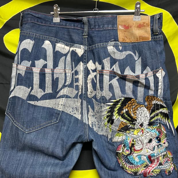Ed Hardy 에드 하디 데님 자수 팬츠