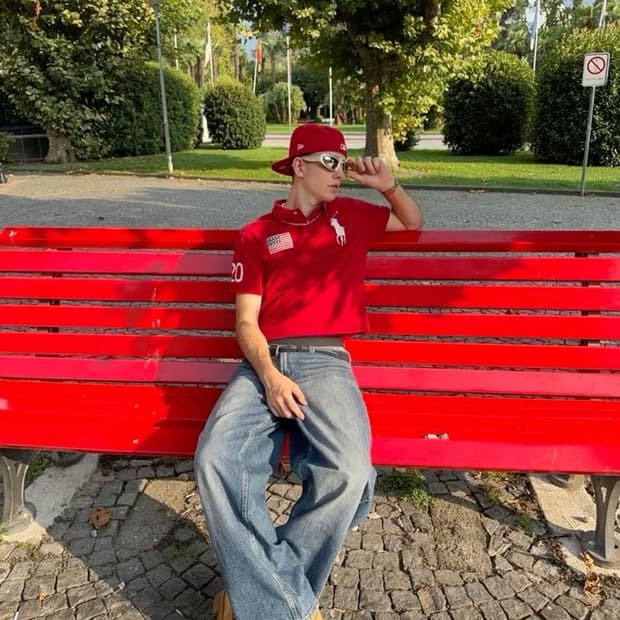 폴로 빅포니 데님카라 성조기 카라티셔츠