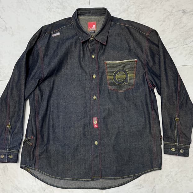 Akademiks 아카데믹스 올드스쿨 흑청 셔츠/자켓