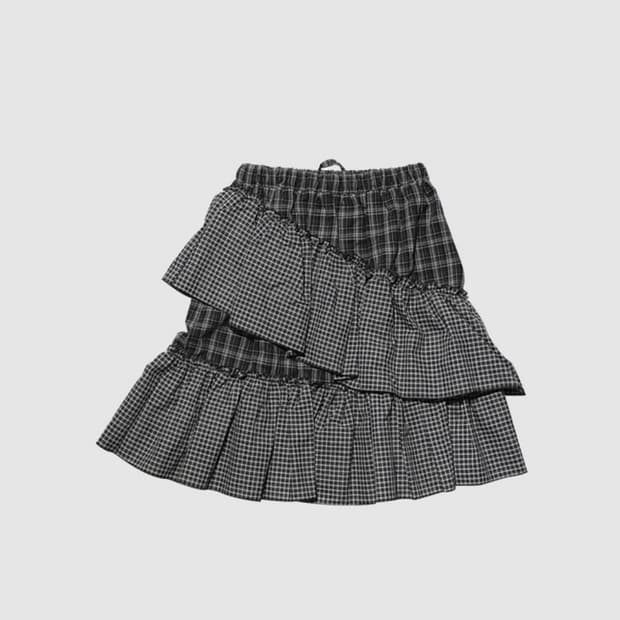 인앤양인하모니 체크 프릴 스커트