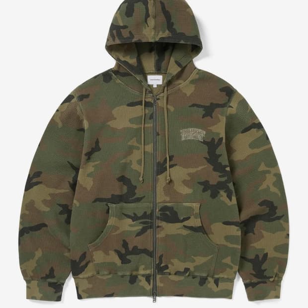 디스이즈네버댓 Camouflage Thermal Zip Up Hoodie