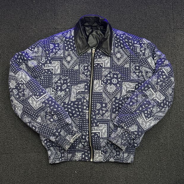 C.O.M.E 리버시블 페이즐리 & 레더 봄버자켓 팝니다