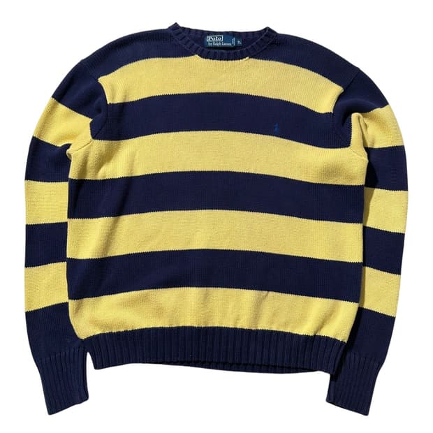 폴로 랄프로렌 스트라이프 라운드 니트