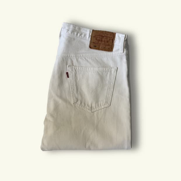 90s Levis 501 White Jeans