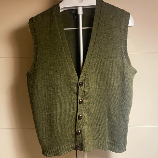 브룩스 브라더스 쉐틀랜드 울 니트 조끼 M