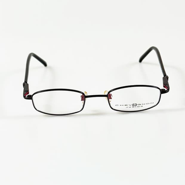 90s CHEVIGNON 블랙메탈 슬림 스퀘어 빈티지 안경
