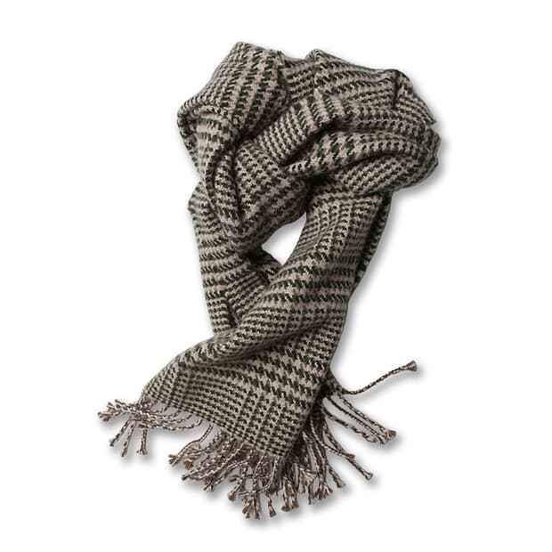 드레익스 [Drake's] 베이지 브라운 그린 빈티지 클래식 체크 머플러