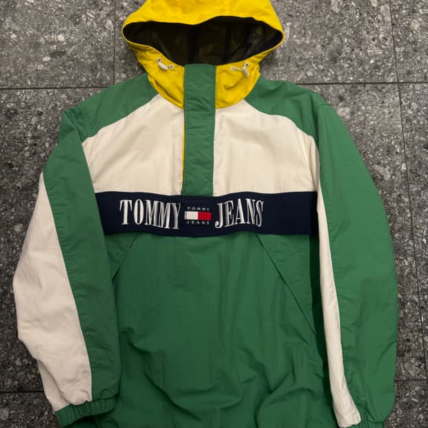 타미진스 플래그로고 컬러블럭 아노락 처분 