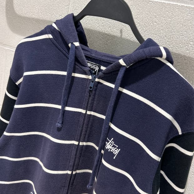 Stussy Stripe Zip-Up Hoodie