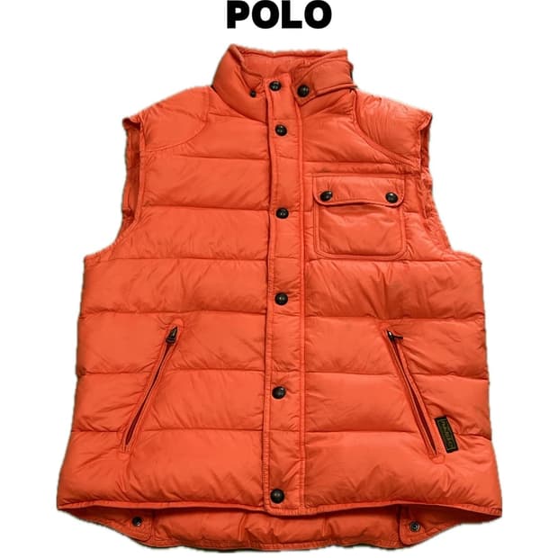 (XL) 폴로 랄프로렌 올드스쿨 원포켓 조끼 패딩 오렌지