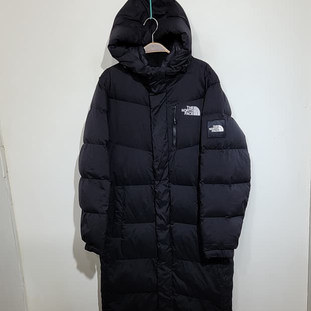 (L) 노스페이스 거위털 롱패딩 점퍼 블랙 구스다운 패딩코트 
