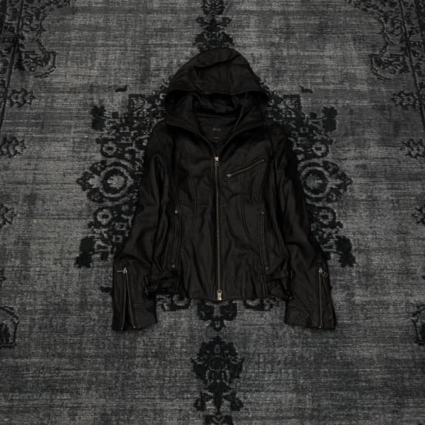 Edge rupert leather hood rider jacket