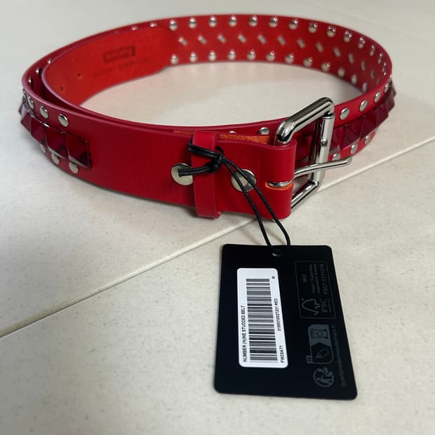 [M]슈프림 X넘버나인 스터디드 벨트