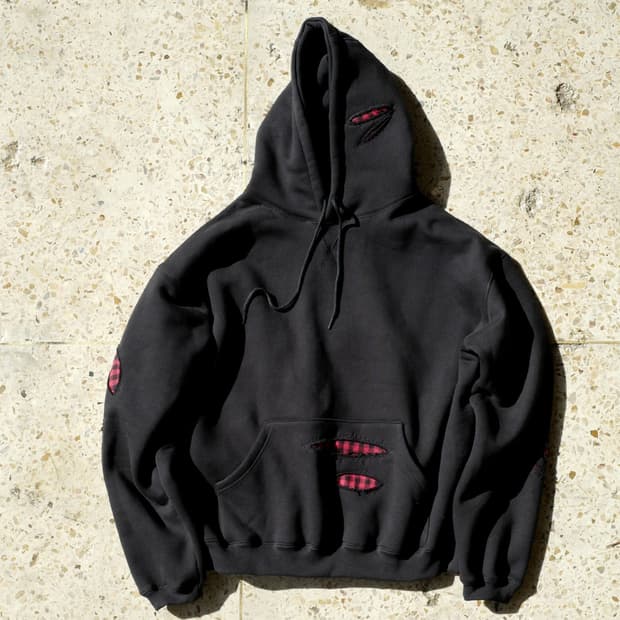 블랙아웃 스크래치 후드 후디 XL