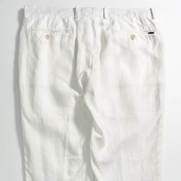 폴로 화이트 린넨 트라우저 팬츠