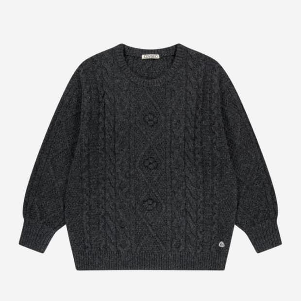 코이세이오 폼폼니트 차콜