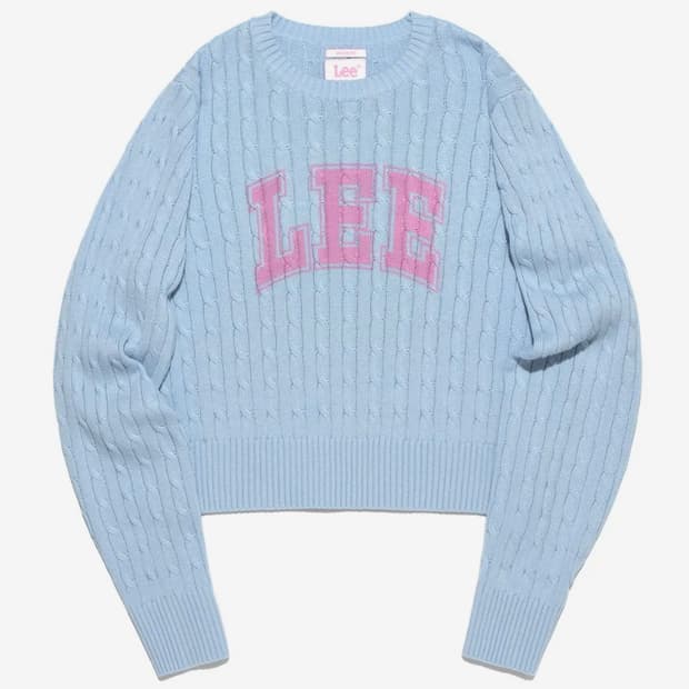LEE 하늘색 케이블 니트