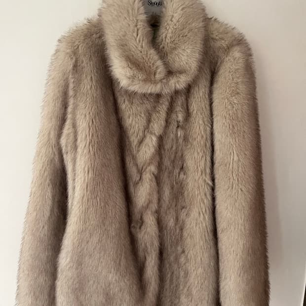 시눈 퍼자켓 heavy mix fur jacket 애쉬브라운