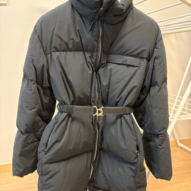 시스템 벨트 구스다운 패딩점퍼