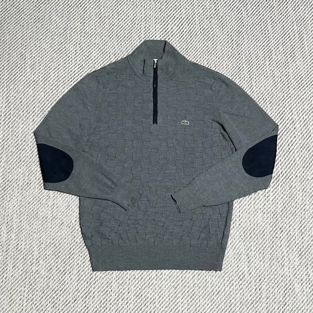 [M] Lacoste 라코스테 챠콜 반집업 니트