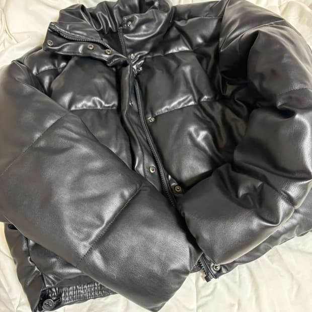 자라 레더 패딩 
