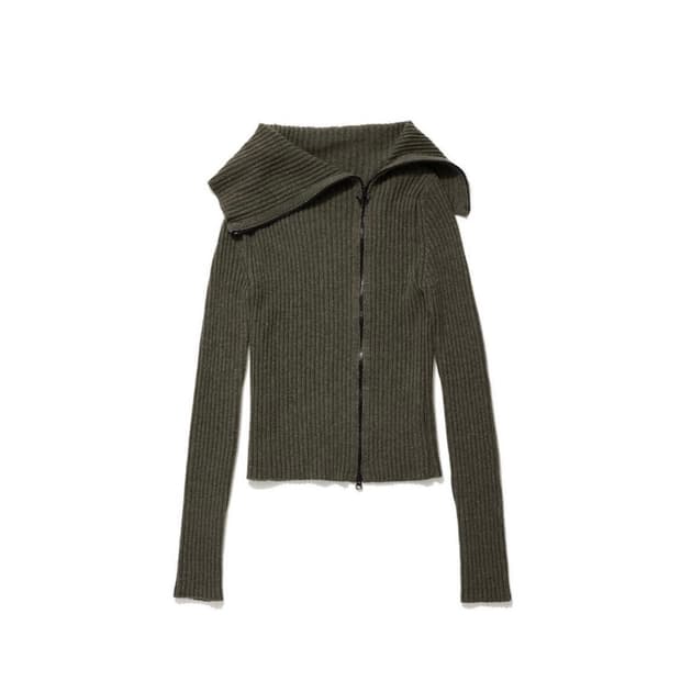 Open yy ribbed turtle zip jacket 
