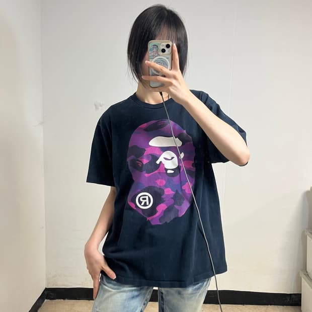 Bape Purple Big Ape Head T-Shirt