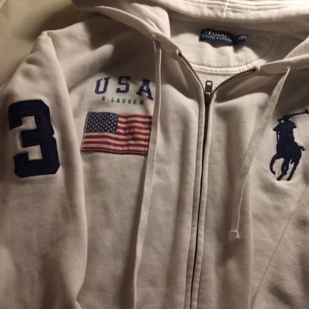 폴로 랄프로렌 빅포니 성조기 후드집업 화이트