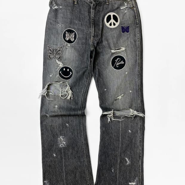 니들스 버터플라이 패치 부츠컷 데님 팬츠 PN5665   