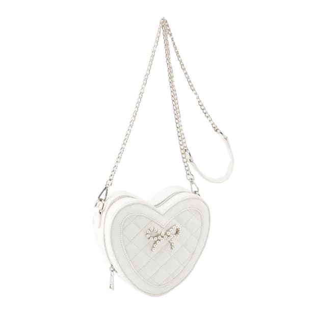 디어마이러브 일브 하트 리본 체인 크로스백 화이트 리즈리사