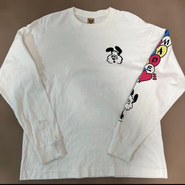 휴먼 메이드 그래픽 아티스트 베르디 협업 빅 롱슬리브 티셔츠 화이트