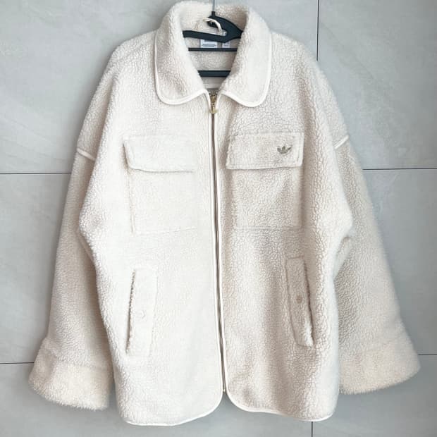 아디다스 쉐르파 후리스 자켓 아이보리/골드 (M)