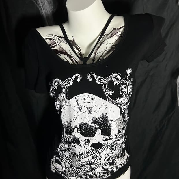 EGOIST cubic skull slim top