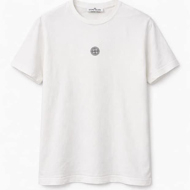 스톤아일랜드 로고 코튼 반팔 화이트 100