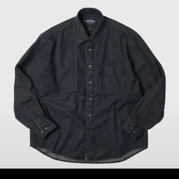 프리즘웍스 워시드 데님 워크셔츠 - 워시드 블랙