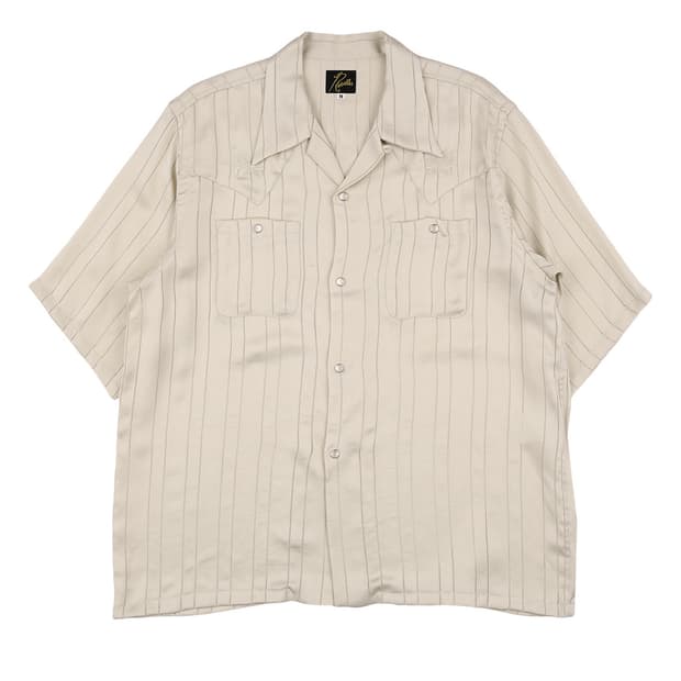 니들스 스트라이프 반팔 셔츠 아이보리 M사이즈