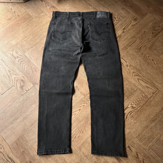 [40]리바이스 505 스트레치 흑청 데님 팬츠