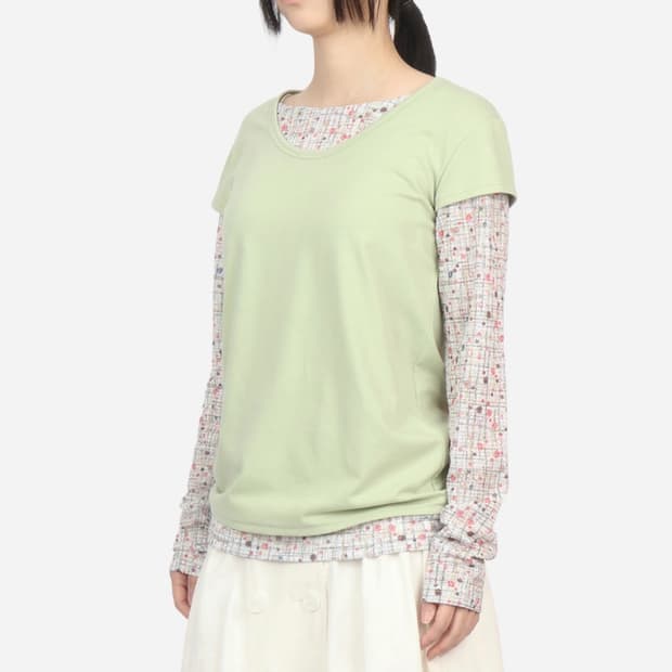 써넥트 레인보우 레이어드 롱슬리브 그린